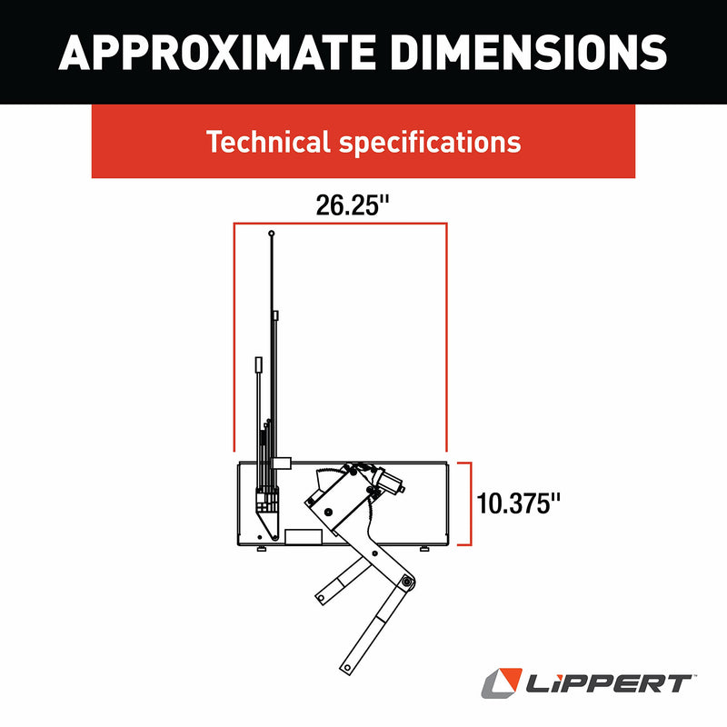 42 Series Kwikee Electric Step Table Motor System for 5th Wheel RVs, Travel Trailers and Motorhomes