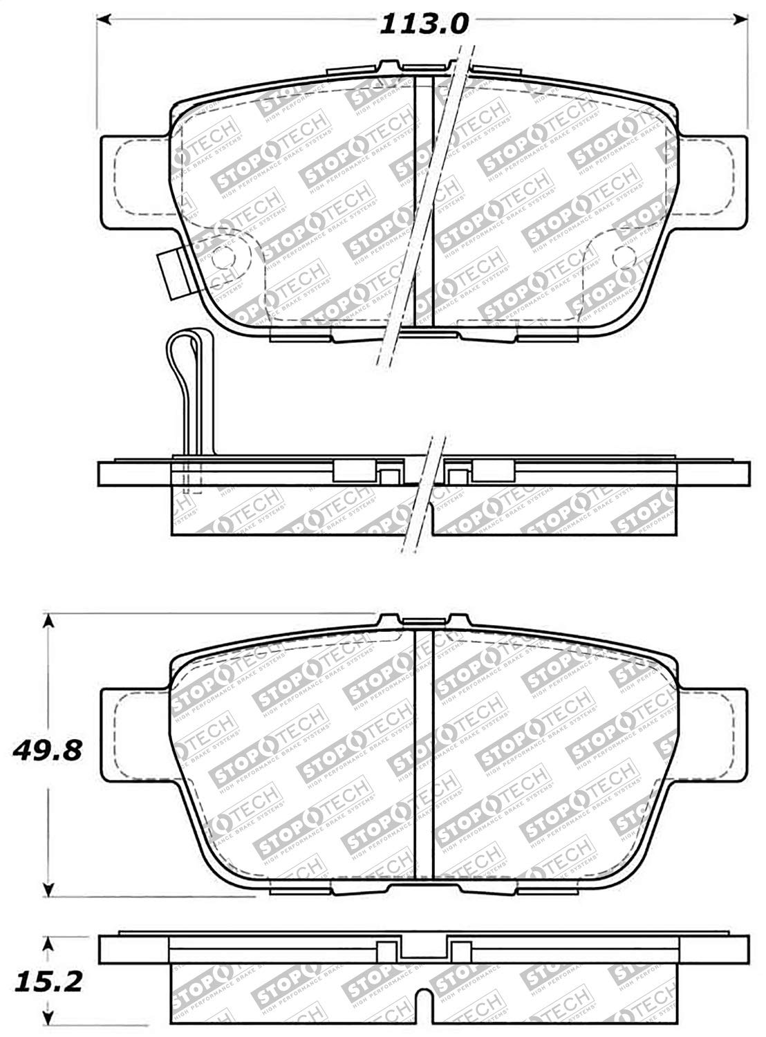 Brake Pads StopTech 305.11030 Street Select with Hardware