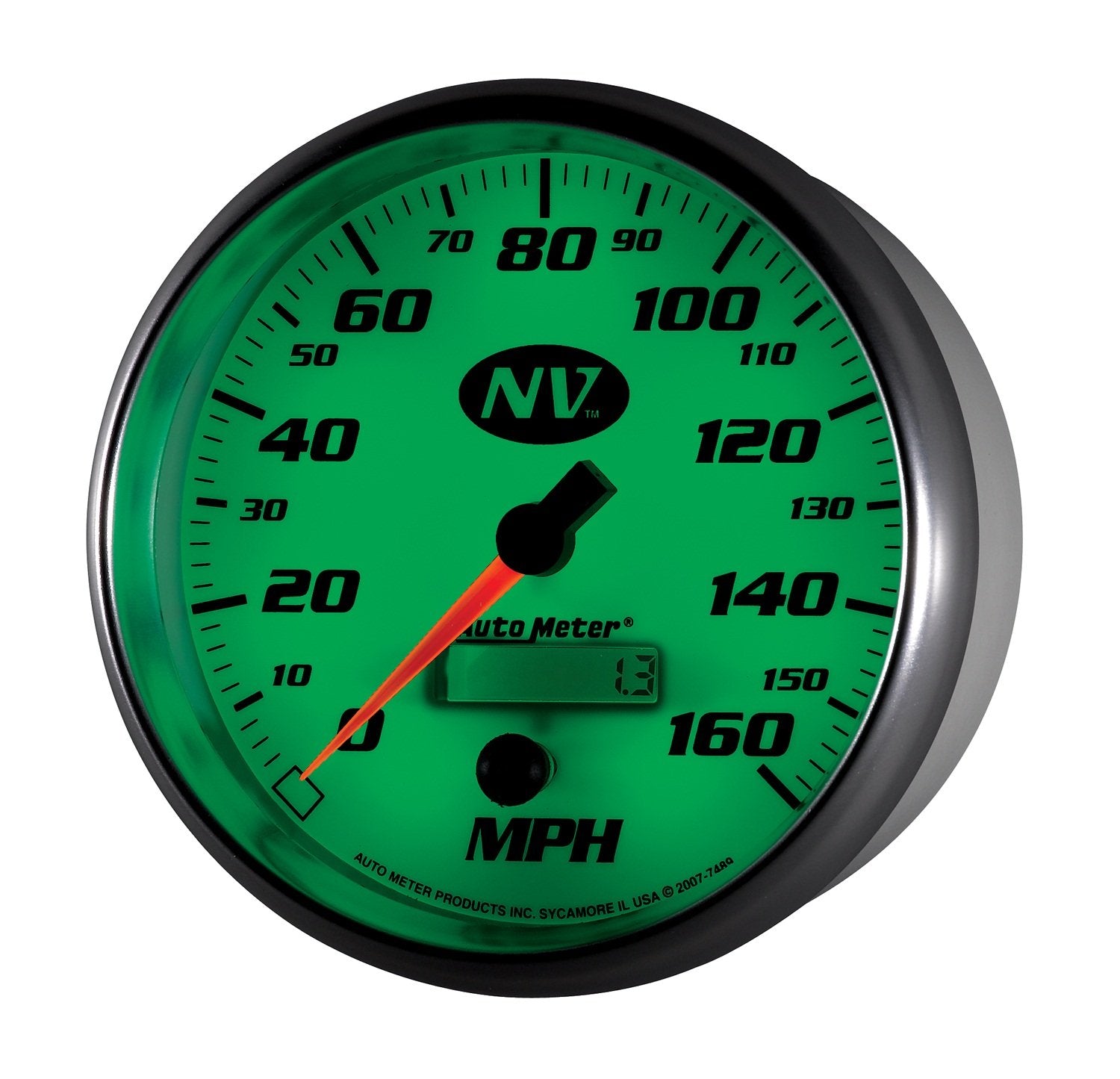 Auto Meter 5" NV 7489 In-Dash Electric Programmable Speedometer 160 mph