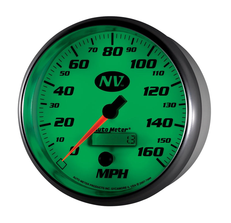 Auto Meter 5" NV 7489 In-Dash Electric Programmable Speedometer 160 mph