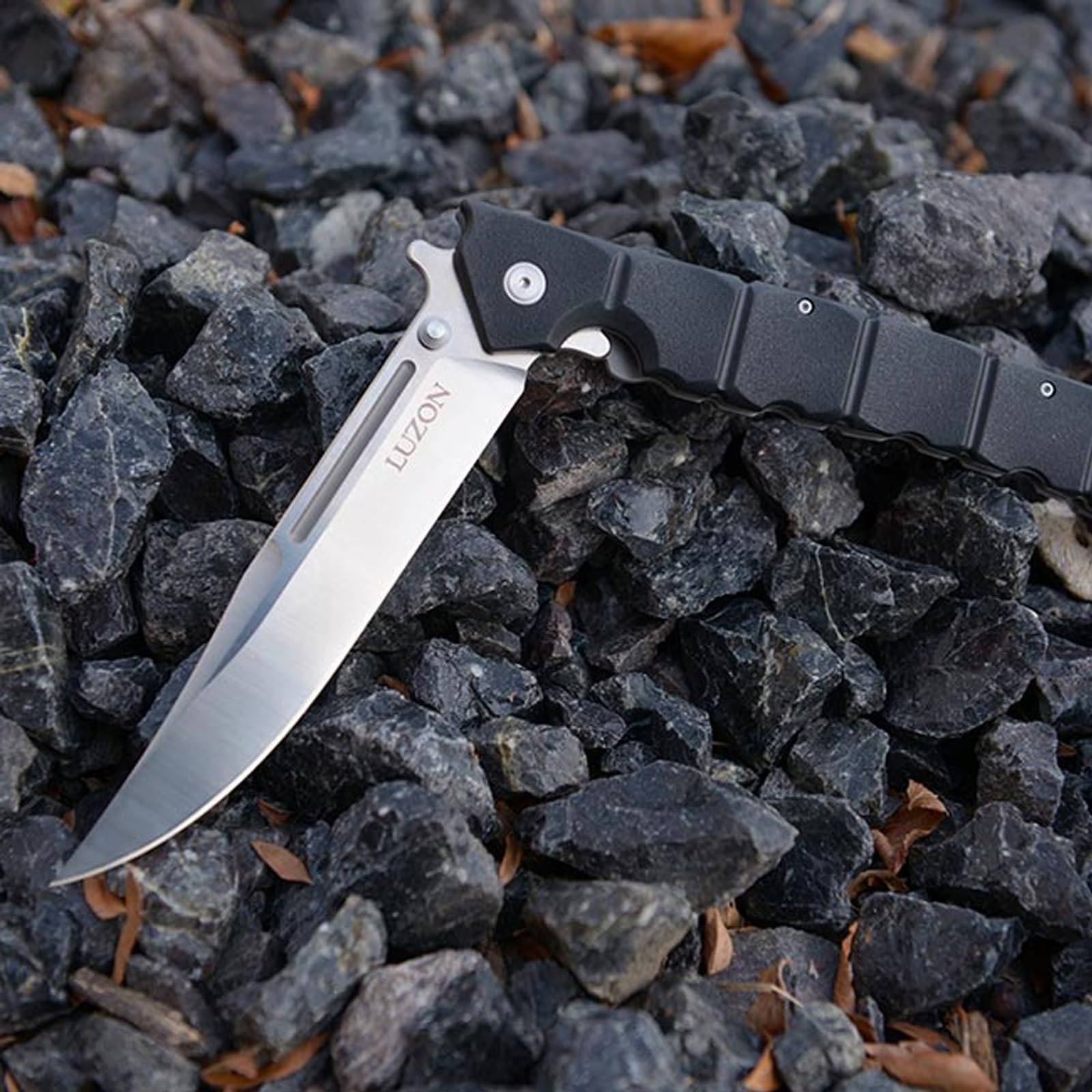 Luzon Series Cold Steel Folding Knife with Pocket Clip, Black/Silver