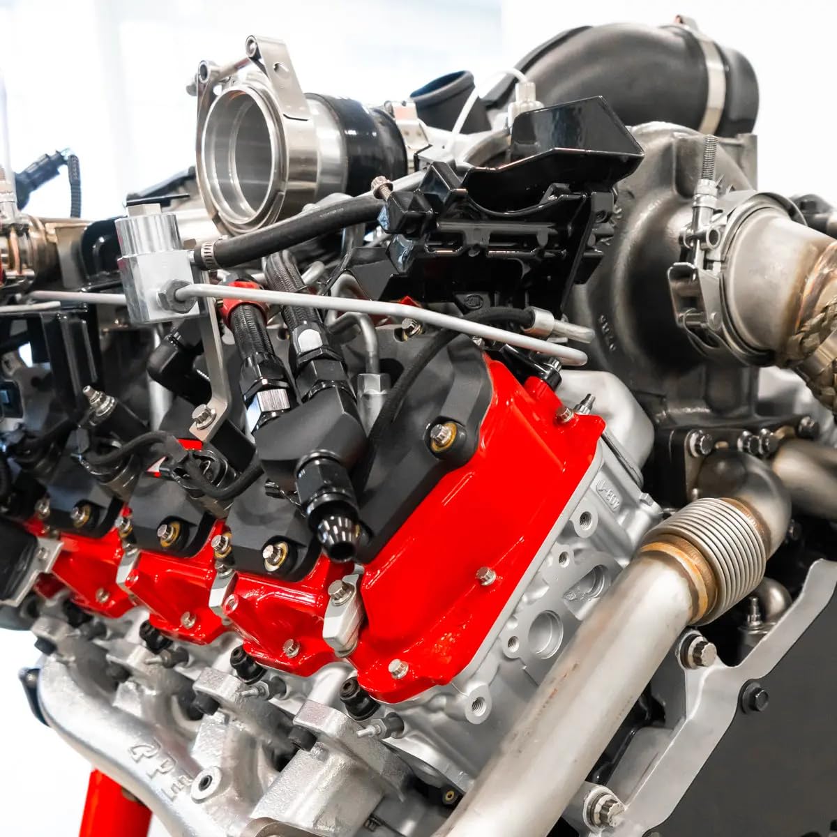 2005-2010 GM 6.6L Duramax Valve Cover Kit - With Pillars Red Pacific Performance Engineering