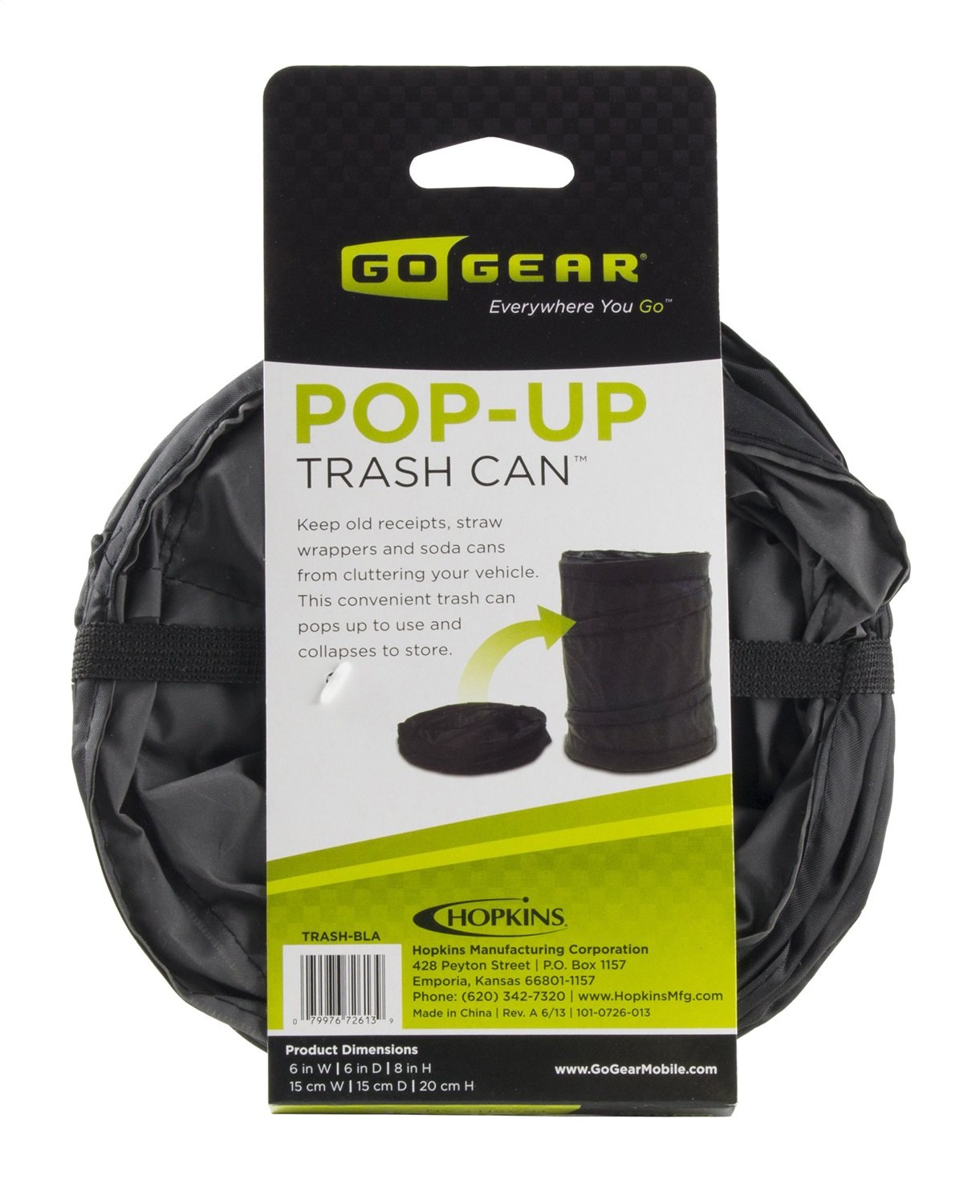 Pop Up BLK Trash Can