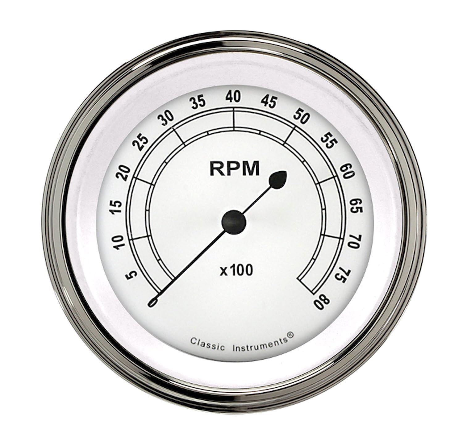 Classic Instruments 3 3/8" Classic White CW80SLF Tach 8000 RPM
