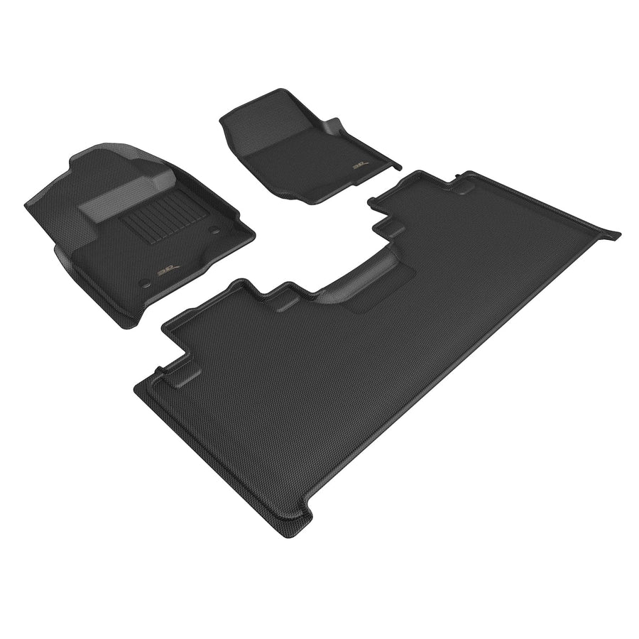 3D MAXpider Kagu Custom Fit Floor Mat (Black) Compatible with Ford F-250/350/450/550 Supercab 2017-2026 (w/Bench Seat, Vinyl Floor) - Full Set