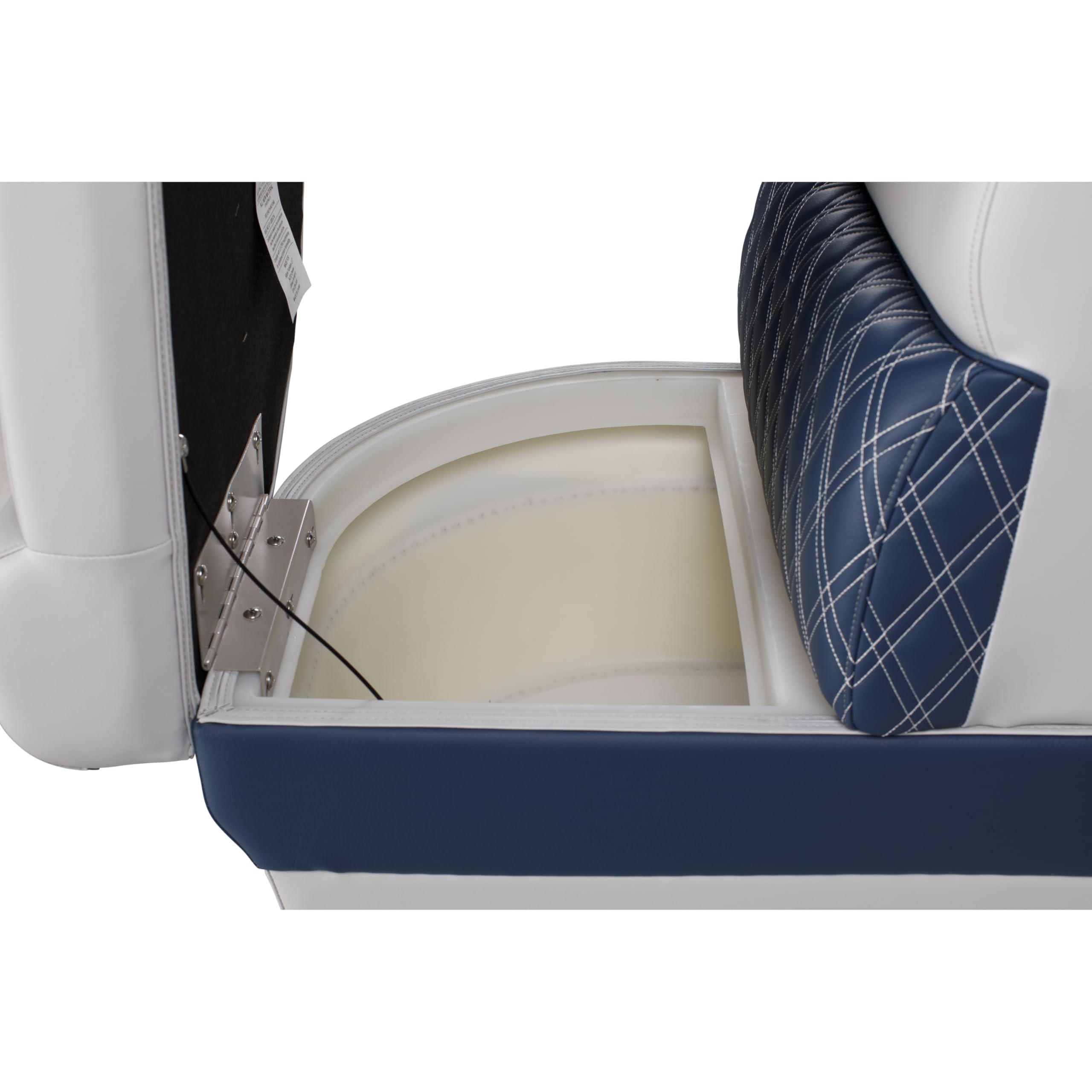 24" Radius Corner Pontoon Seat, Lippert Sunset Collection, Contoured Foam Cushioning, Durable Marine-Grade Vinyl, Built-In Dry Storage, Poly Frame, 24"L x 28"W x 30"H - 2024021176