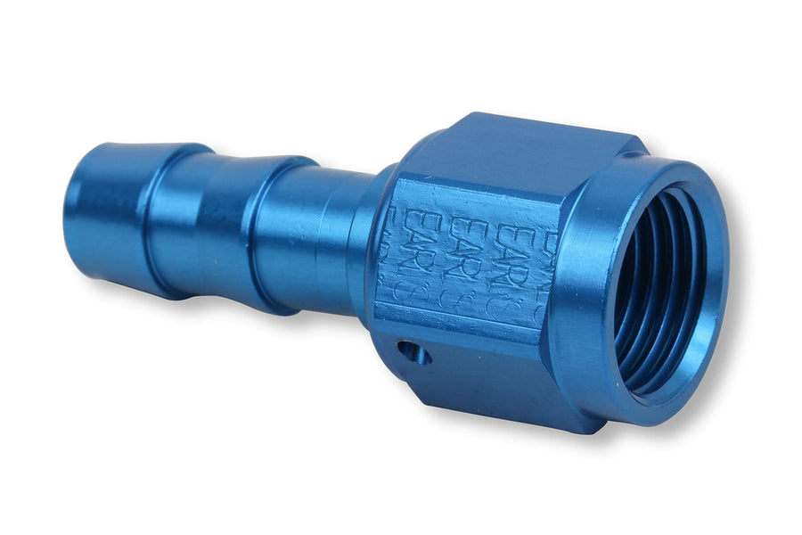 700111 Earl's Super Stock Blue and Red Anodized Aluminum -10AN Straight Push-on Hose End