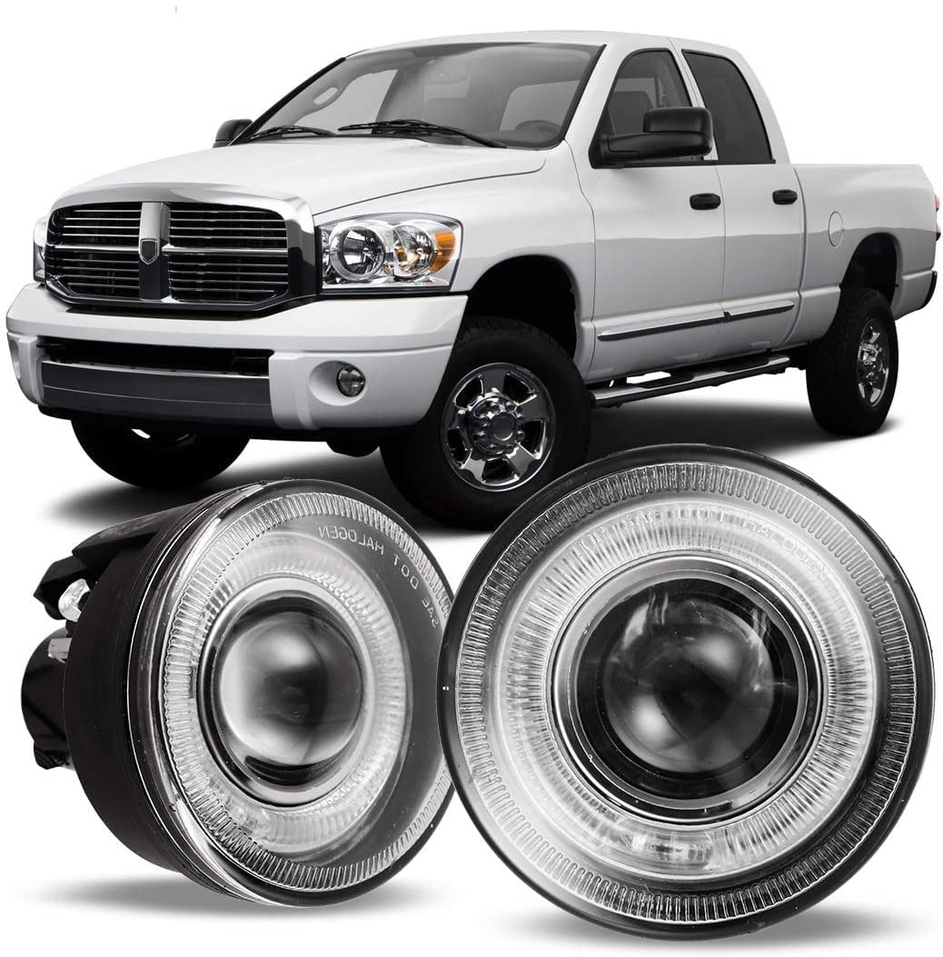 Winjet OEM Series WJ30-0095-09 for [2001-2004 Dodge Dakota] [2001-2003 Dodge Durango] Driving Halo Ring Projector Fog Lights