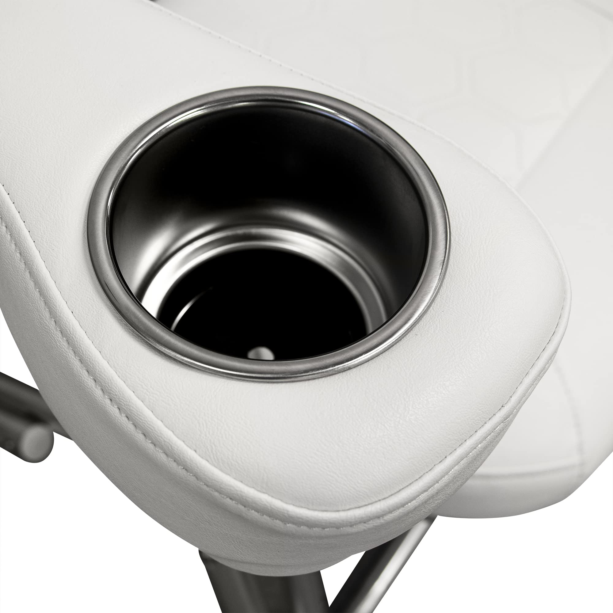 Offshore Series Wise 3367-784 Deluxe Folding Deck Chair with Stainless Steel Cup Holders, Brite White