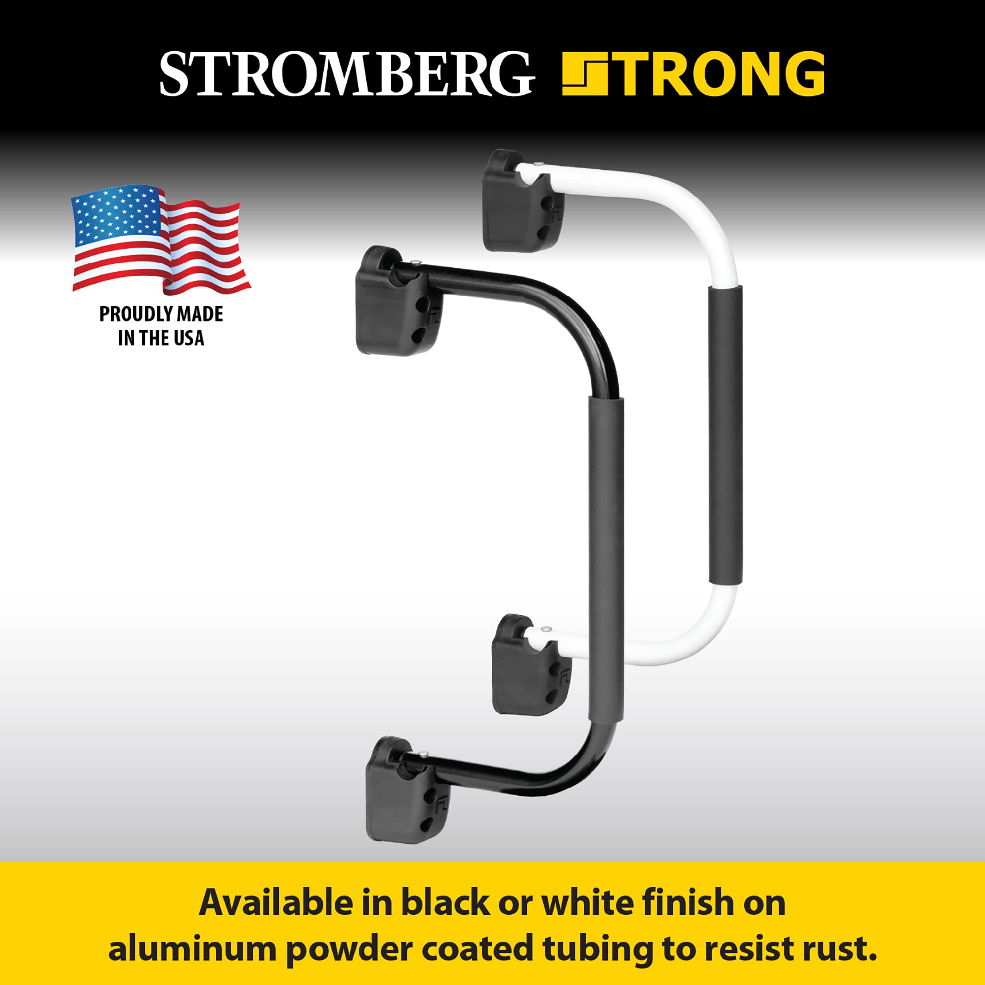 Stromberg Carlson Lend-A-Hand AM-250 Mini Assist Rail - RV Railing for Steps, RV Hand Rail & Folding Handle Entry Door Grab Bar, Travel Trailer Door Handle, RV Grab Handle, White, 22", Extends 10"