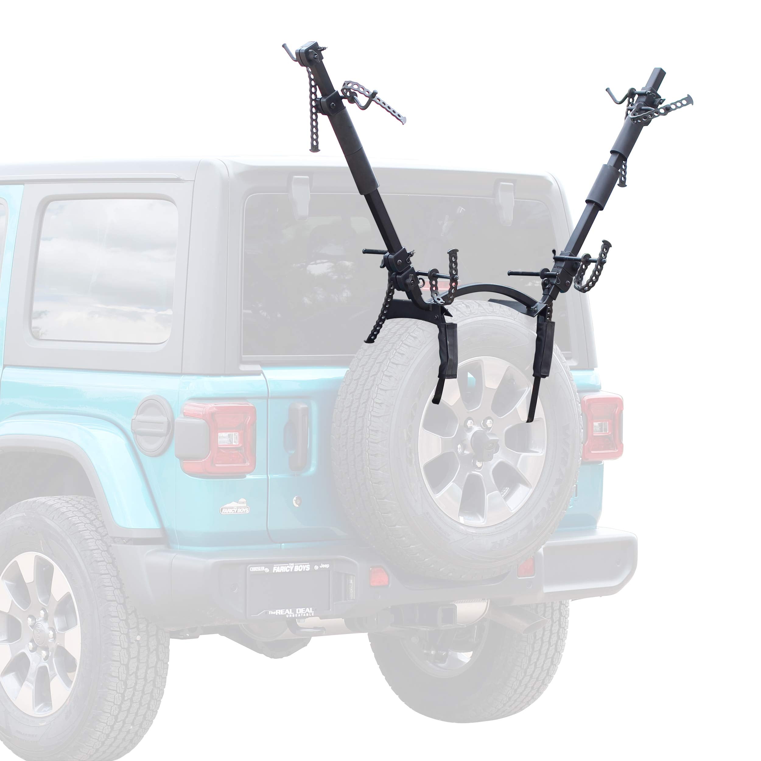 Let's Go Aero 2-Bike TireBiter VRack Carrier for Spare Tires | Back-up Camera Compatible (Model B00987)