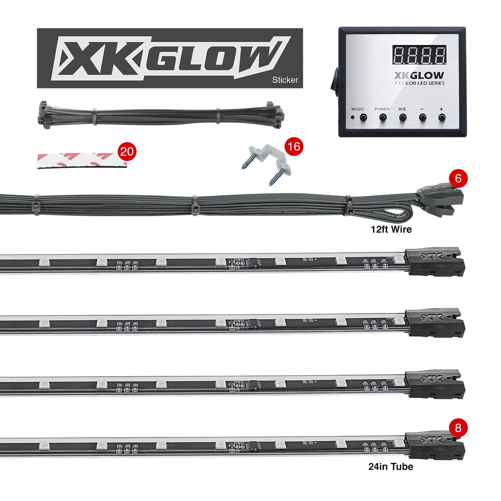 UFO Style XKGLOW LED Undercar Light Kit - 8 Piece