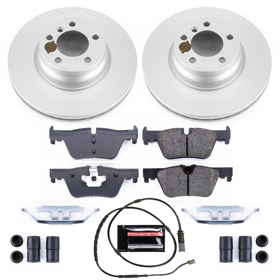 Power Stop Z23 Evolution CRK6852 Rear Coated Brake Kit and 1 Rear Sensor Wire