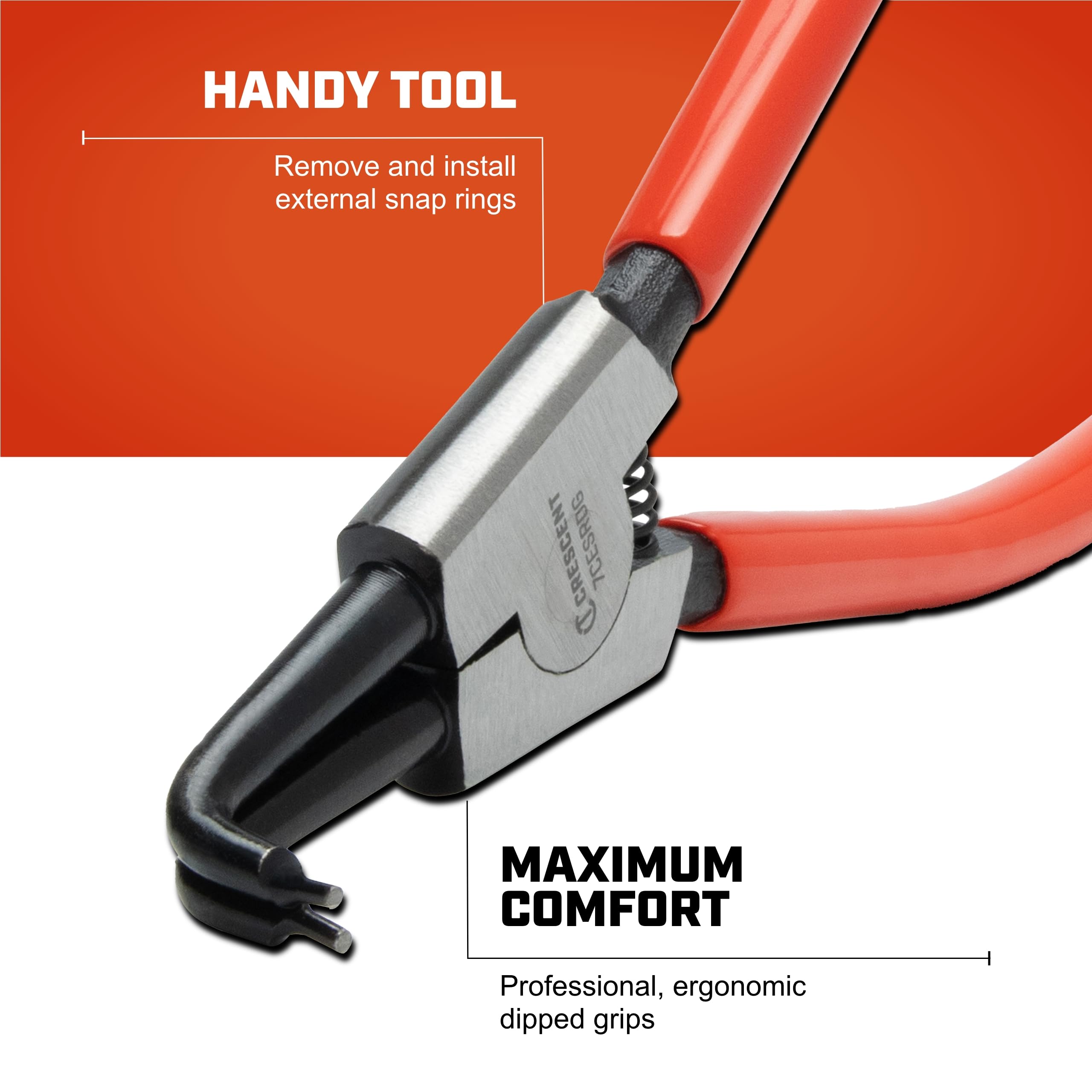 Crescent Curved 7CESRDG External Snap Ring Dipped Plier, 7" Size