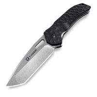 K4 Tyger EDC Folding Pocket Knife | Stone-washed AUS-8 Steel Blade | Black G-10 Handle | TG-KF7A2837