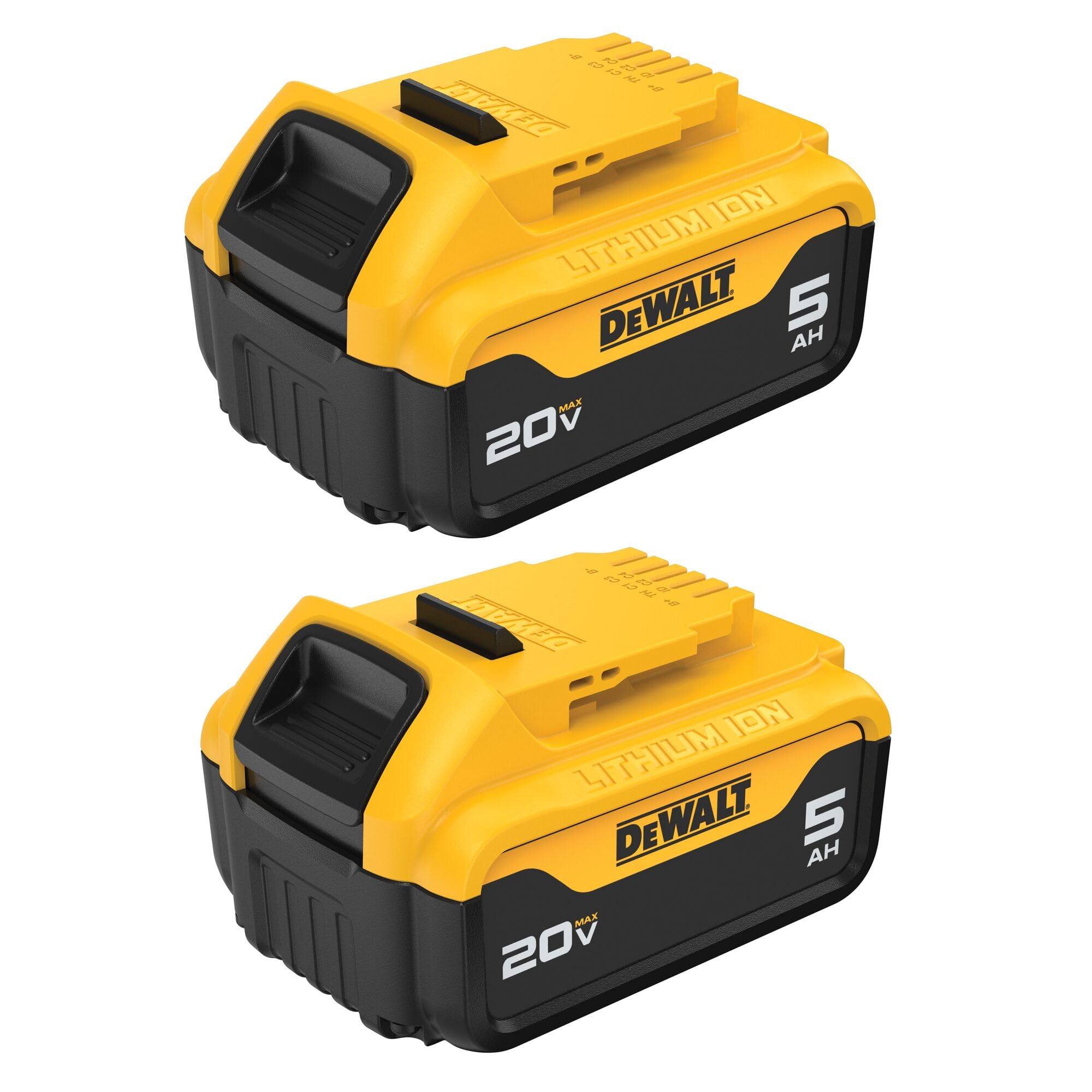 20V MAX XR DEWALT 5 Ah Lithium Ion Battery 2-Pack Premium High Capacity Cordless Tool Battery Packs (DCB205-2)