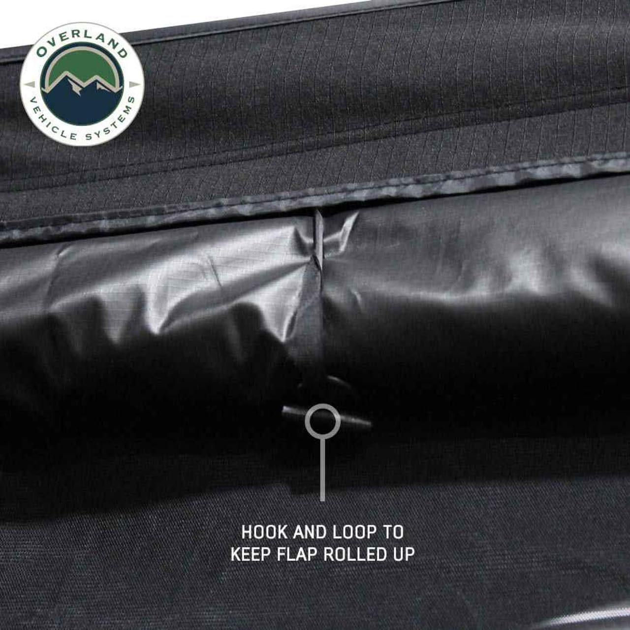 XD Nomadic 180 Awning Wall with Windows - Overland Vehicle Systems 320G Poly Cotton Rip Stop Black Out Matierial - Zipper Attachment Method