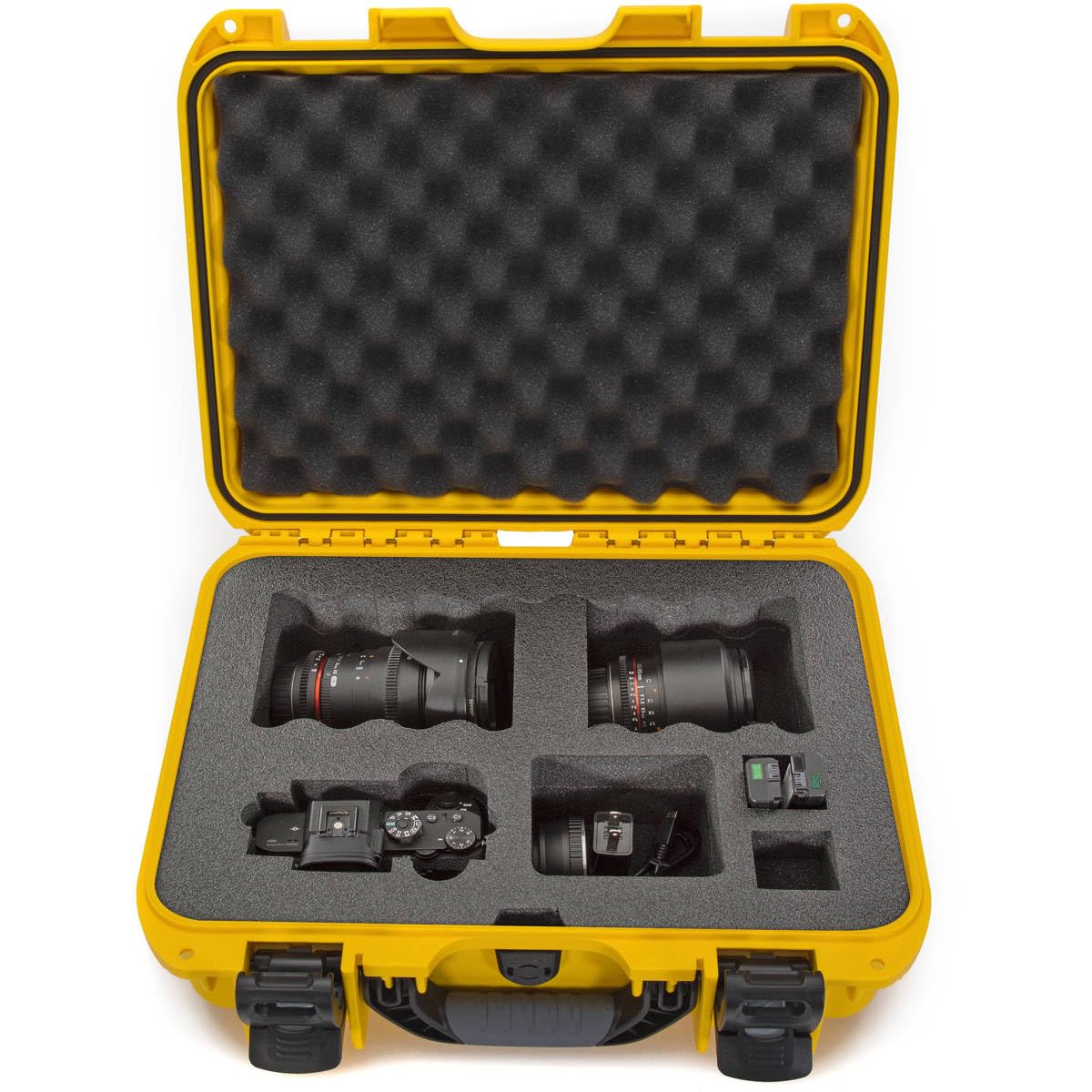 Waterproof Nanuk 920 Hard Case with Custom Foam Insert for Sony A7R Size Camera - Yellow