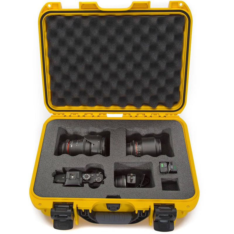 Waterproof Nanuk 920 Hard Case with Custom Foam Insert for Sony A7R Size Camera - Yellow