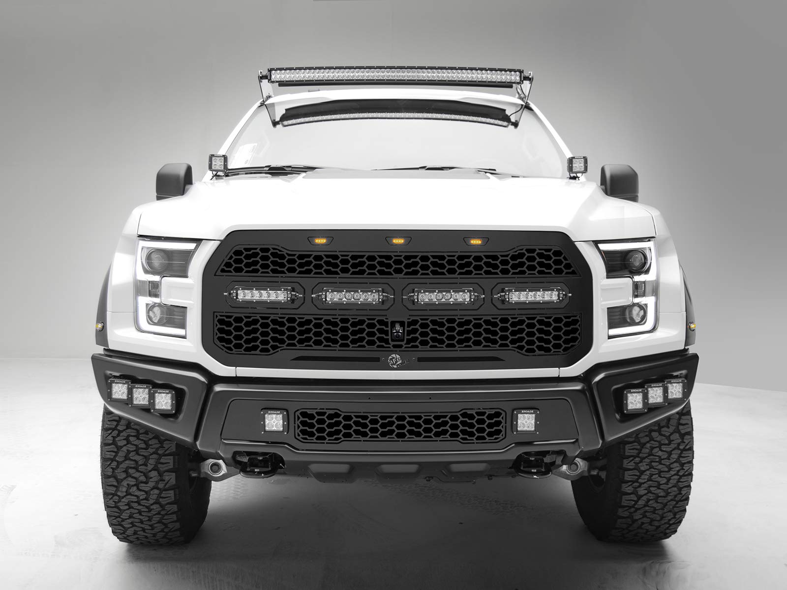 Scorpion aFe Power 79-21002L Complete Replacement Grille Tread Design Black w/LED Lights