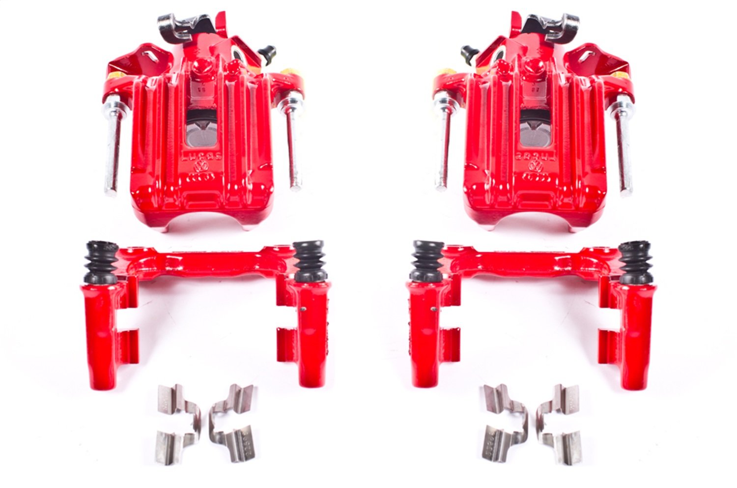 Power Stop Pair of High-Temp Red Powder Coated Rear Calipers for Audi TT Quattro 2000-2006, Volkswagen Jetta 2001-2005 [Model Specific]