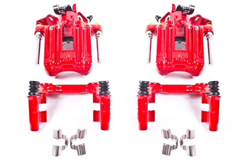 Power Stop Pair of High-Temp Red Powder Coated Rear Calipers for Audi TT Quattro 2000-2006, Volkswagen Jetta 2001-2005 [Model Specific]