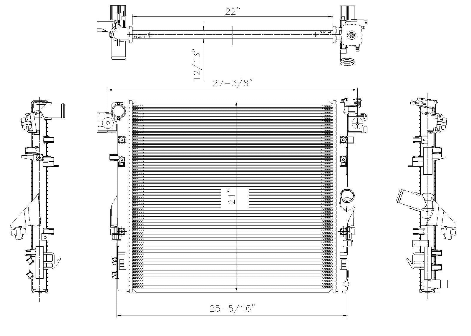 Radiator TYC 2957 Compatible with 2007-2018 Jeep Wrangler