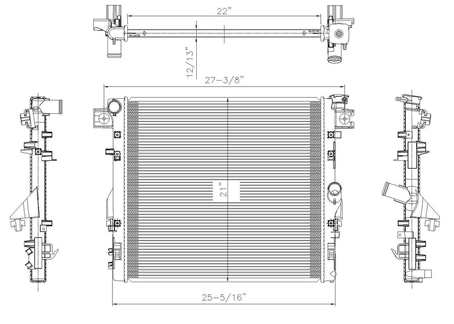Radiator TYC 2957 Compatible with 2007-2018 Jeep Wrangler