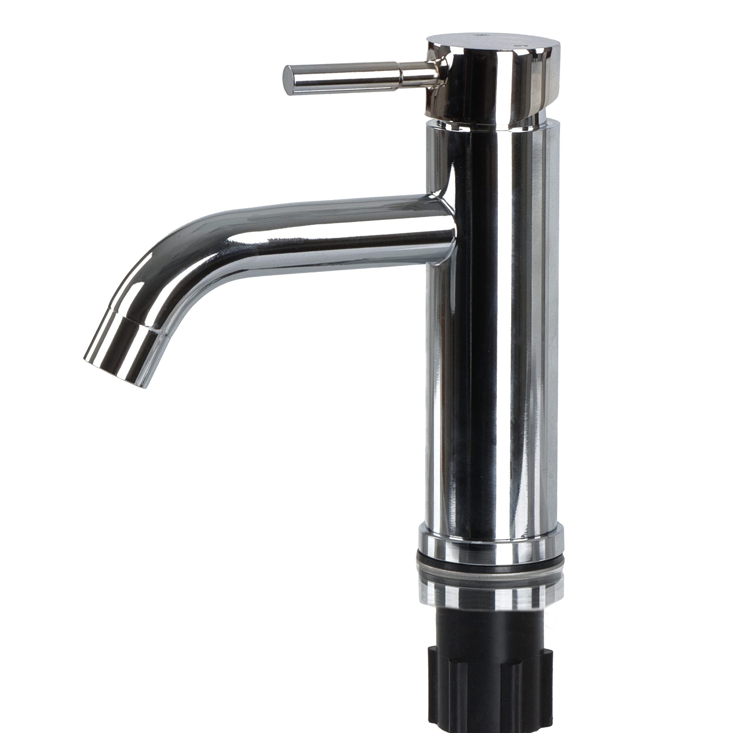 RV Kitchen Faucet Empire Faucets - Chrome Finish Travel Trailer Faucet for Campers, Single Handle Metallic Spout