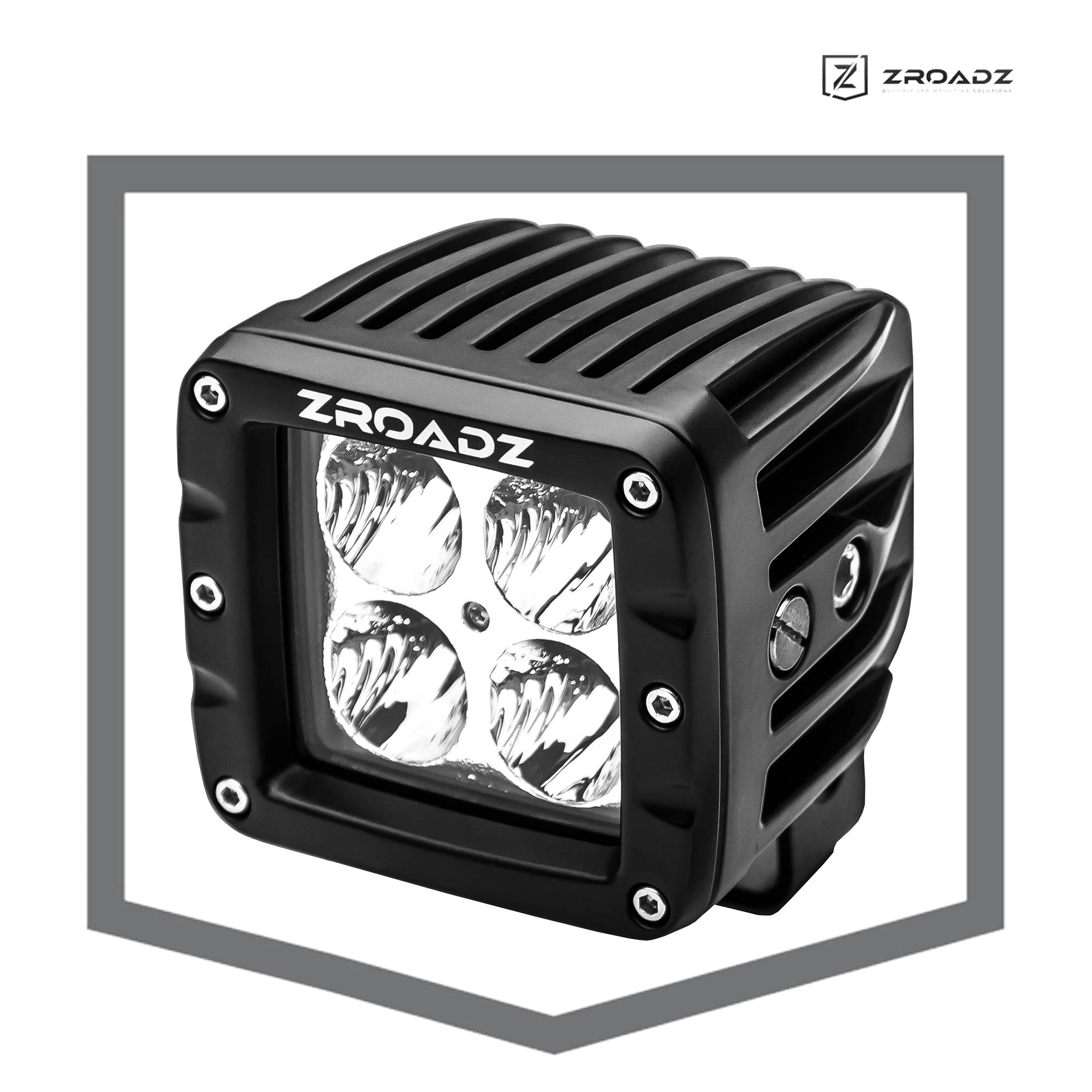 3" ZROADZ LED Spot Beam Pod Lights (Black, Pair) - Part #Z30BC14W20S - ATV Accessories, UTV Accessories, Boat Lights, Car Lights, Trailer Lights, Motorcycle Lights, Truck Bed Lights, Golf Cart Lights