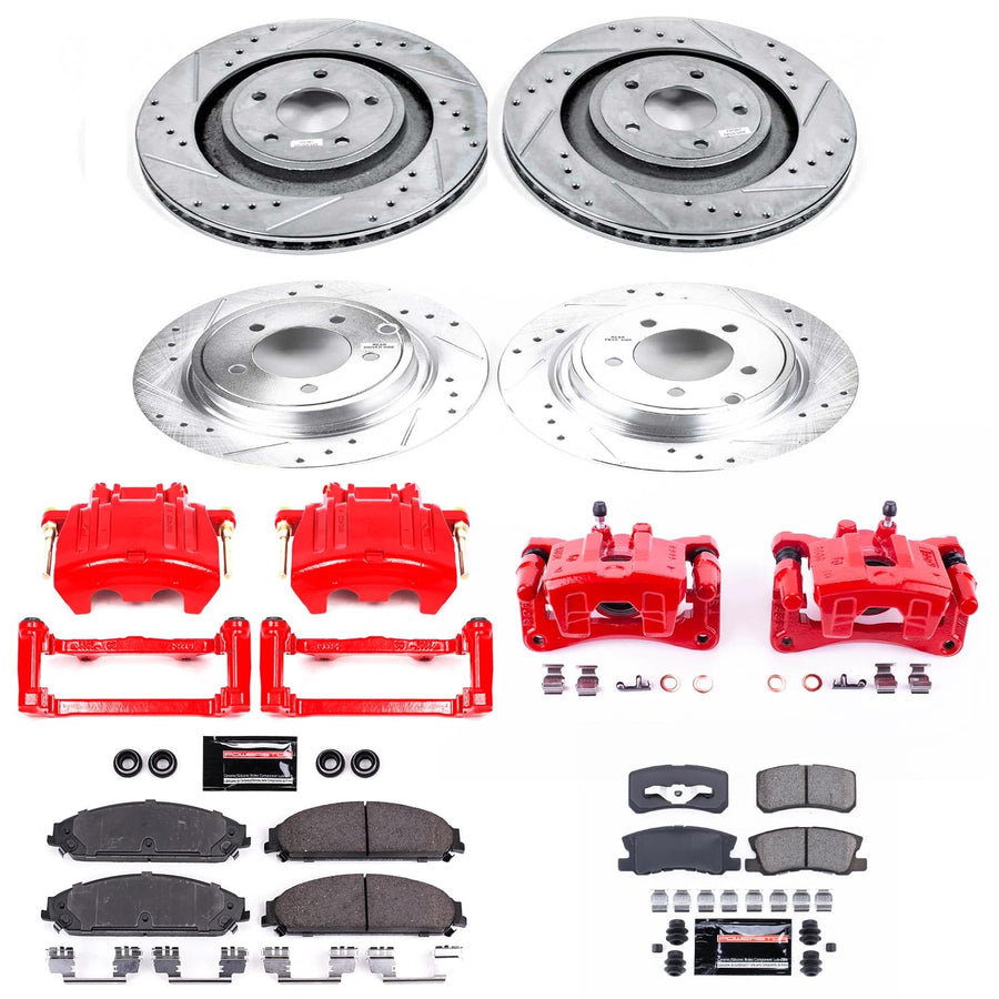 Power Stop Z23 Evolution Sport Front & Rear Brake Caliper Kit- Brake Pads | Brake Rotors and Brake Calipers For Dodge Caliber 2008-2009 [Vehicle Specific]