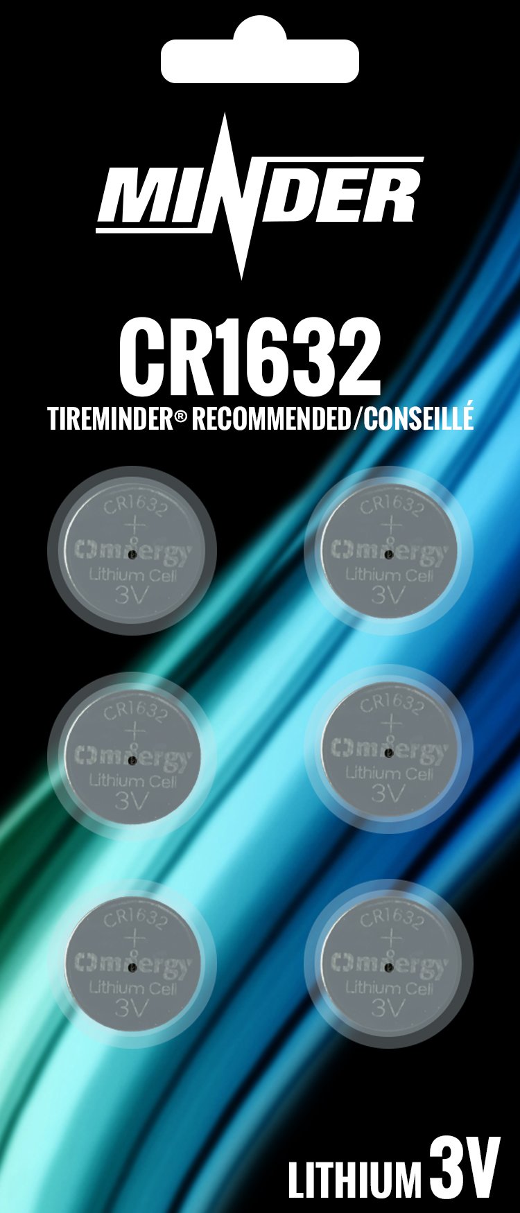 3 Volt TireMinder CR1632 Batteries, 6 Pack TPMS