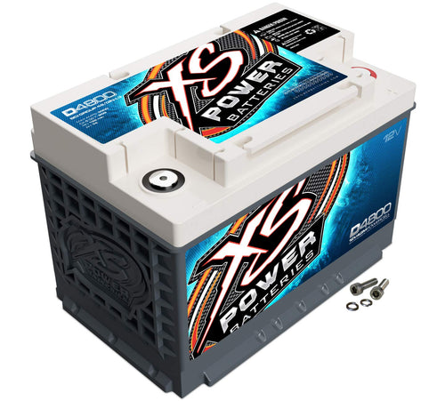 3000 Amp XS Power D4800 AGM Battery with M6 Terminal Hardware - Group 48 12 Volt 72Ah 950CA Deep Cycle AGM Powercell for Car Audio Systems and Performance Cars