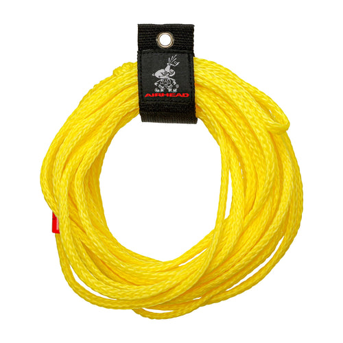 Tow Rope Airhead for 1 Rider Towable Tubes, 1 Section, 50-Feet, Yellow