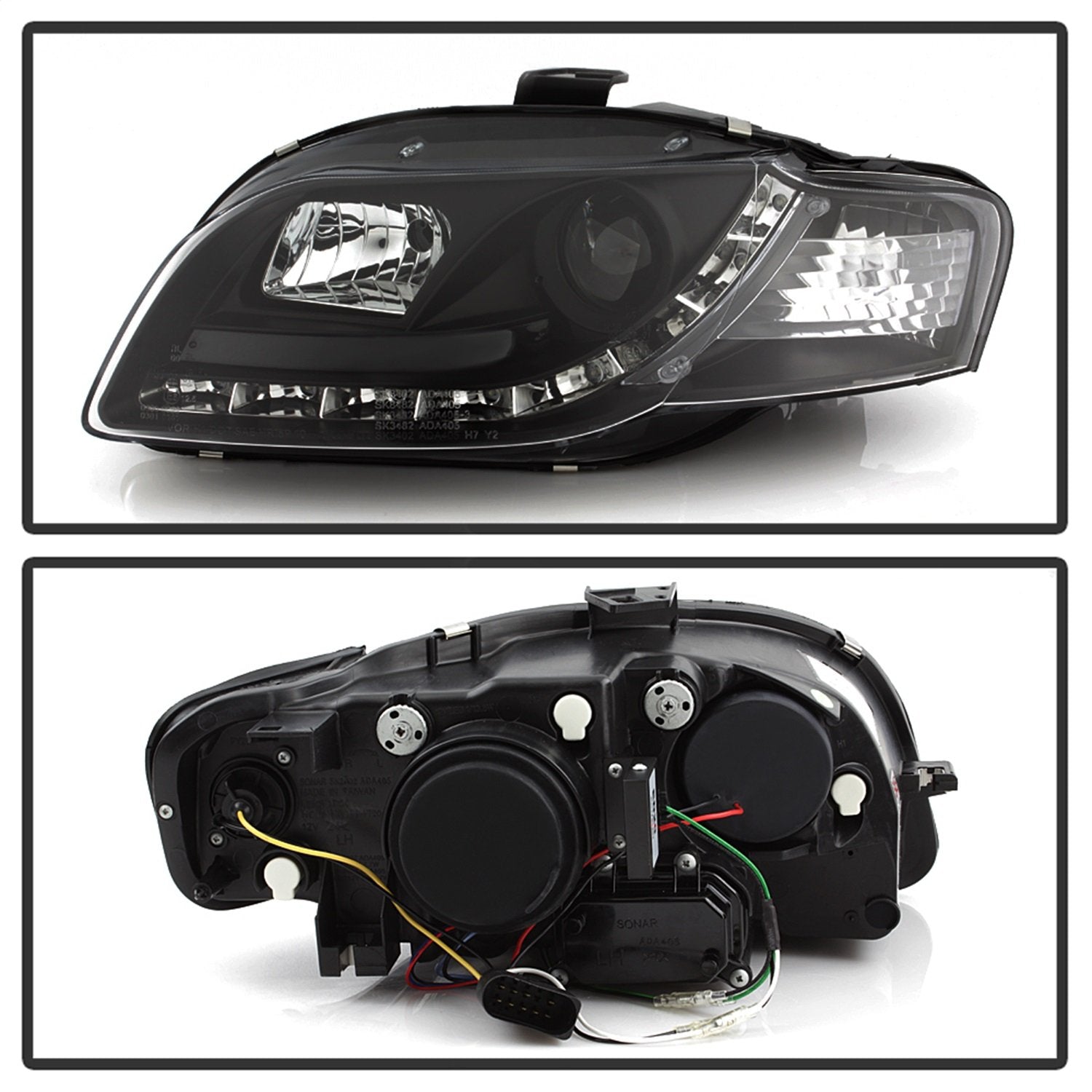 Headlights Spyder Signature (PRO-YD-AA405-DRL-BK)