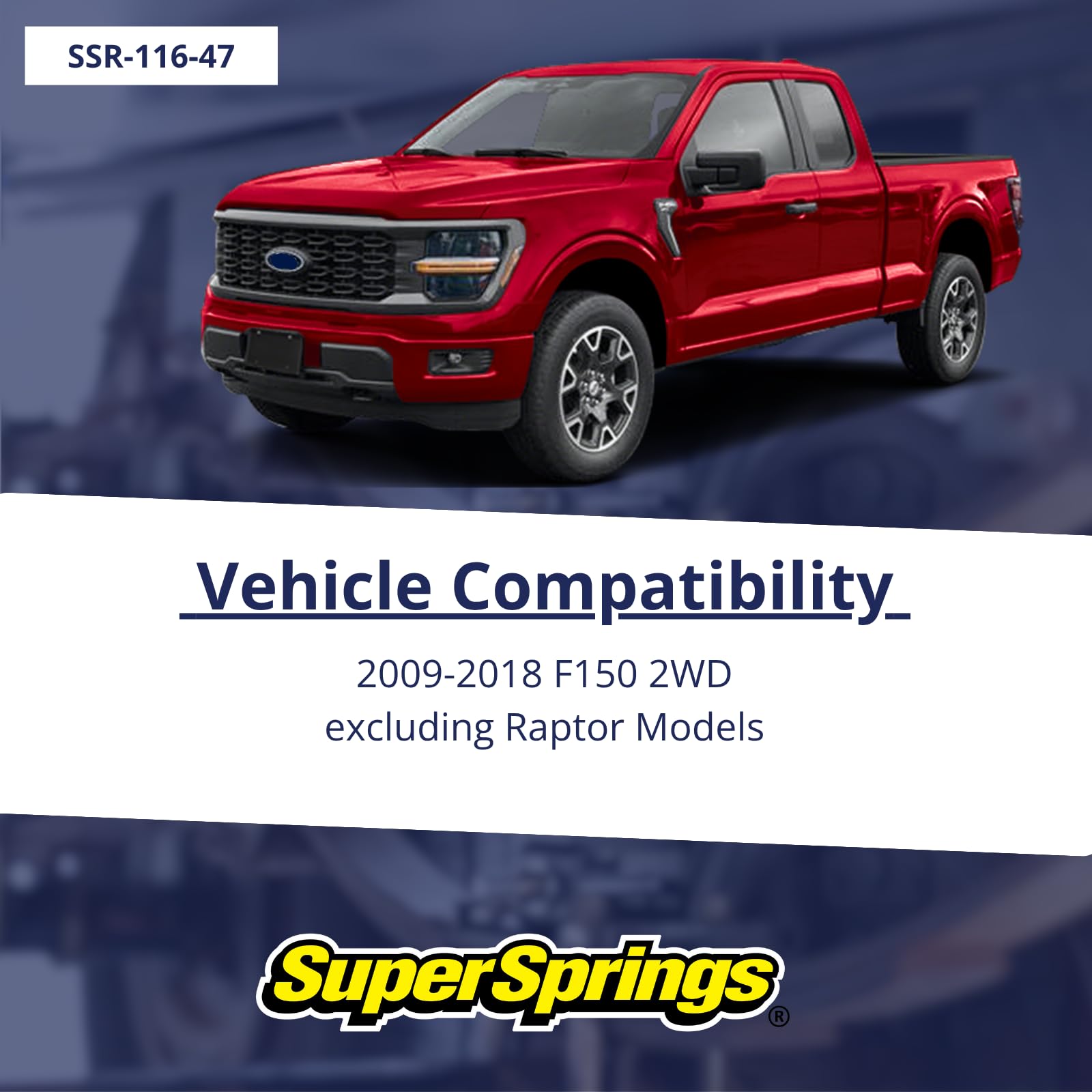 SumoSprings Rear Solo for Ford F-150 | SuperSprings SSR-116-47 | Left/Right Pair | 1500 (lb) Capacity at 50% Compression | Made in the USA, black