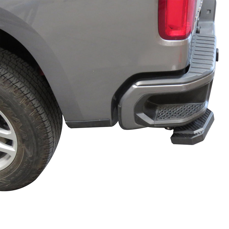 Retractable Black Horse Truck Bed Corner Step Compatible with 2019-2024 Chevrolet Silverado 1500 |2019-2024 GMC Sierra 1500 -TBCGM19