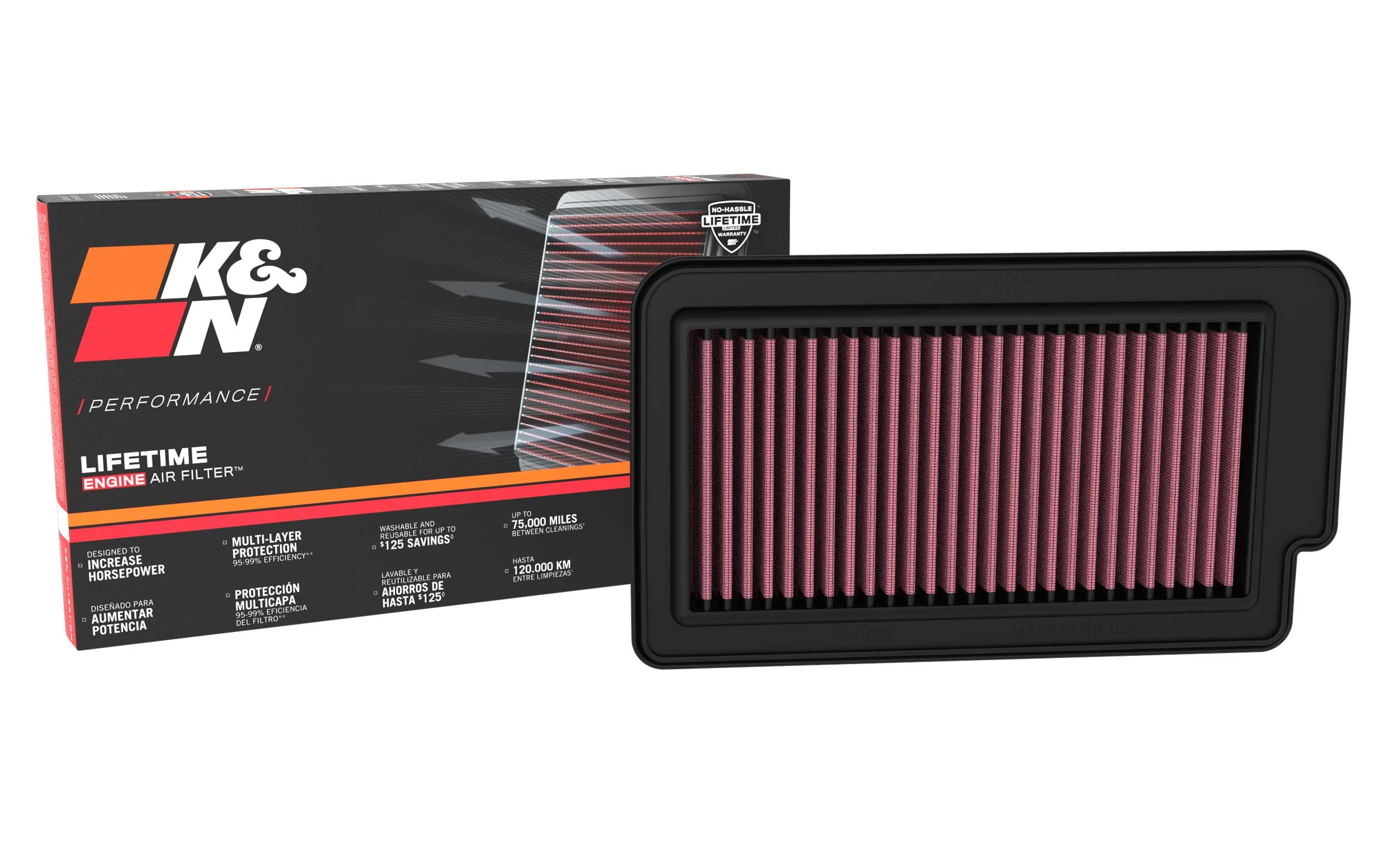 K&N 20-25 K&N Engineering Polaris Ranger 1000 EPS 999/18-25 Polaris Ranger XP 1000 Replacement Air Filter