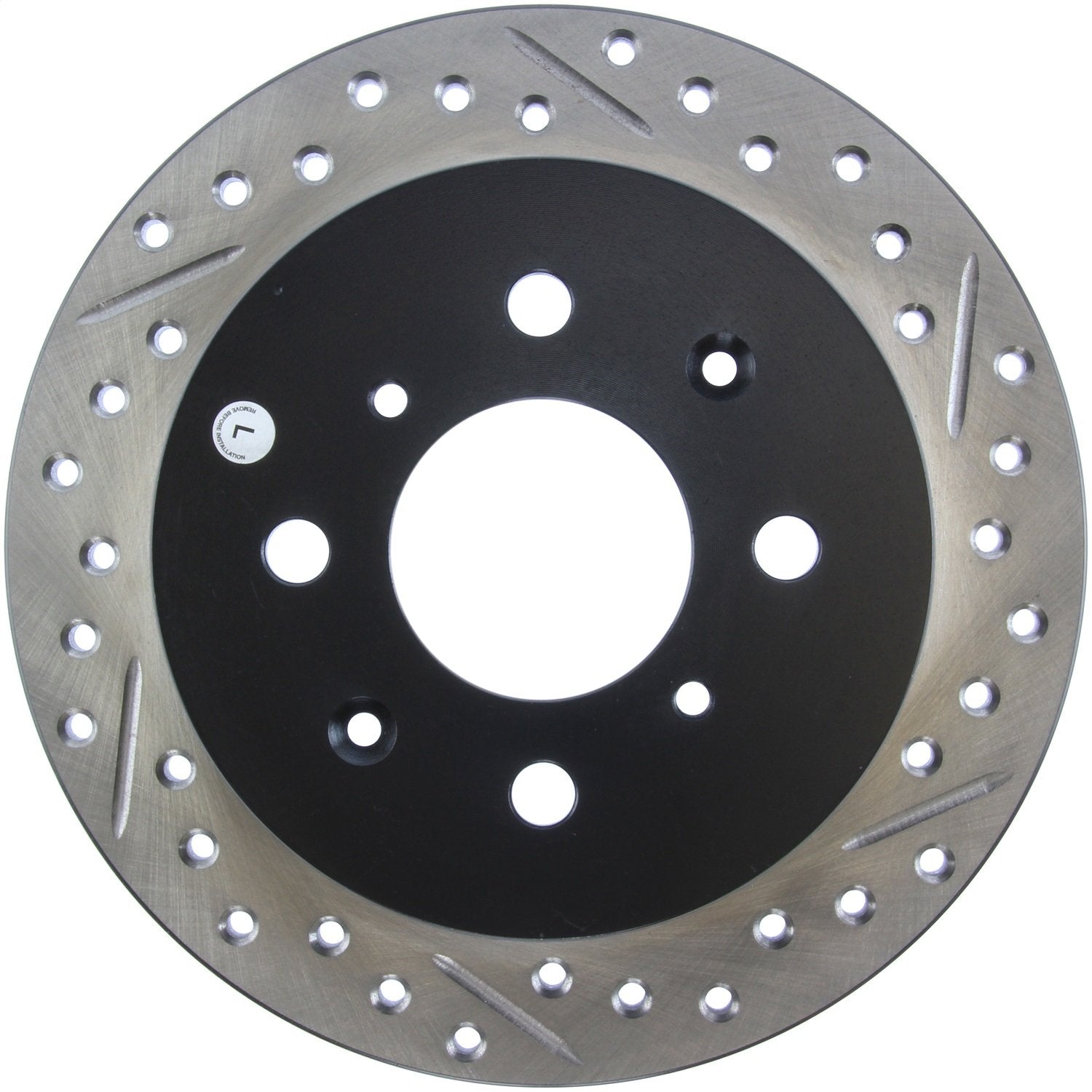 Sport Drilled/Slotted Brake Rotor StopTech 127.40017L (Rear Left), 1 Pack