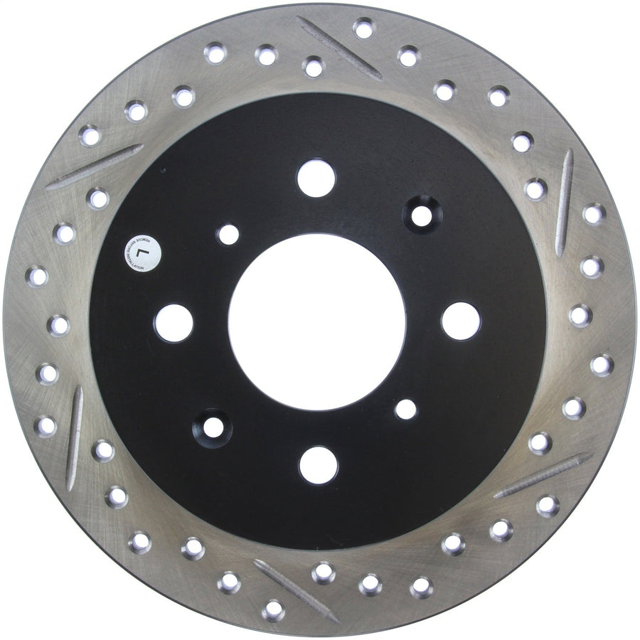 Sport Drilled/Slotted Brake Rotor StopTech 127.40017L (Rear Left), 1 Pack