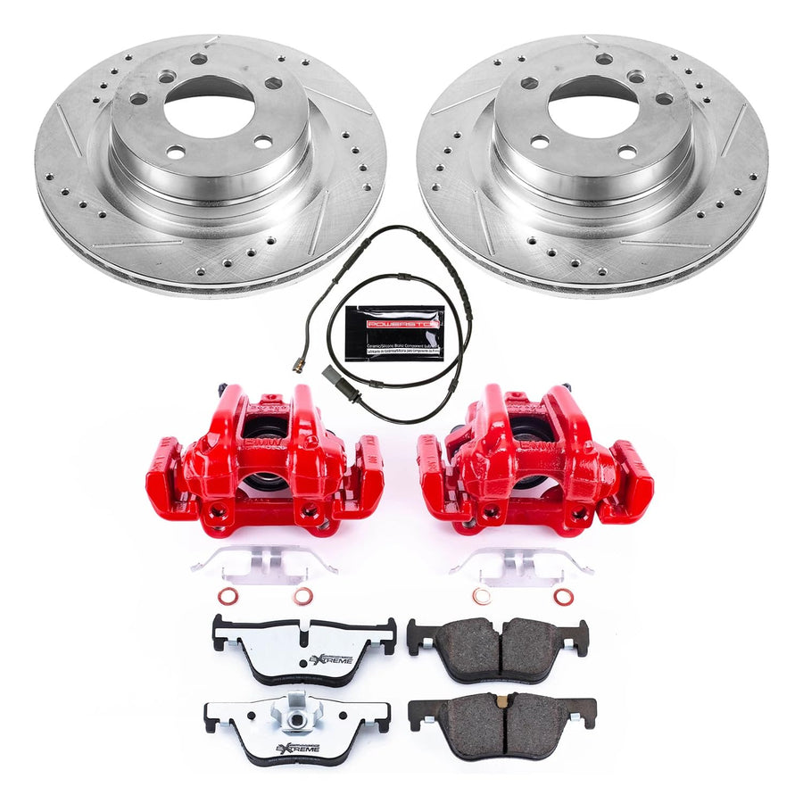 Power Stop Z26 Street Warrior Rear Brake Kit-Kit Brake Rotors, Brake Pads & Calipers For BMW 228i, 228i xDrive, 230i, 230i xDrive, 320i, 328d, 328i, 428i, 428i xD [Model Specific]