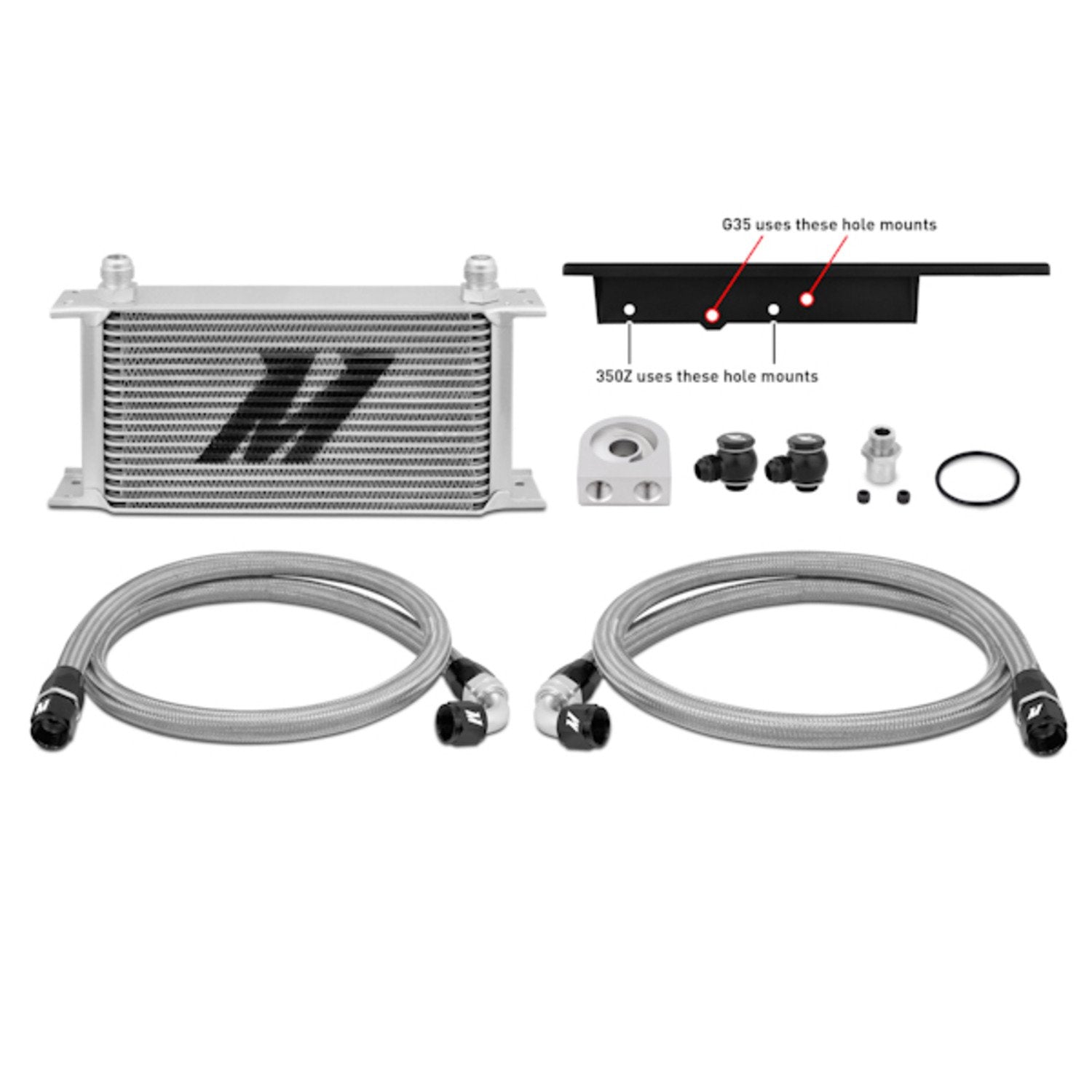 Mishimoto Oil Cooler Kit MMOC-350Z-03 Compatible With Nissan 350Z 2003-2007/ Infiniti G35 2003-2009 (Coupe only) Silver