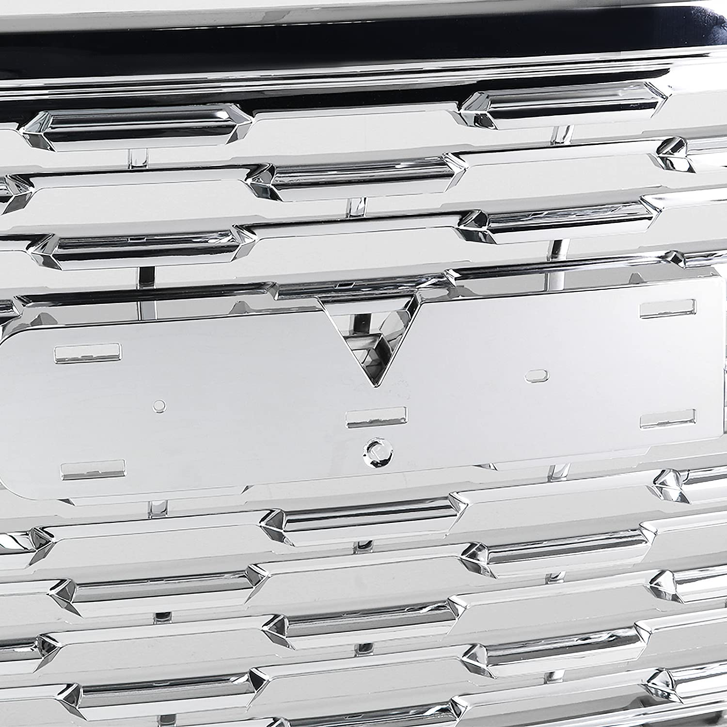 Chrome Denali Style Mesh Front Hood Grill Grille Spec-D Tuning Compatible with 2015-2020 GMC Yukon/Yukon XL