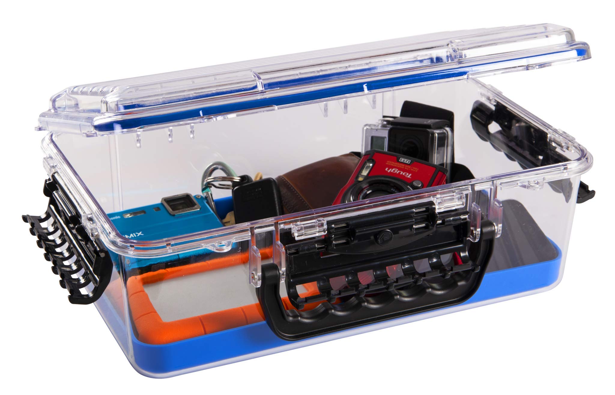 3700 Plano Guide Series Field Box Waterproof Case, Blue, Large, Waterproof Dry Box with Wrist Strap for Boat, Kayak, and Camping, Outdoor Gear Storage, One Size