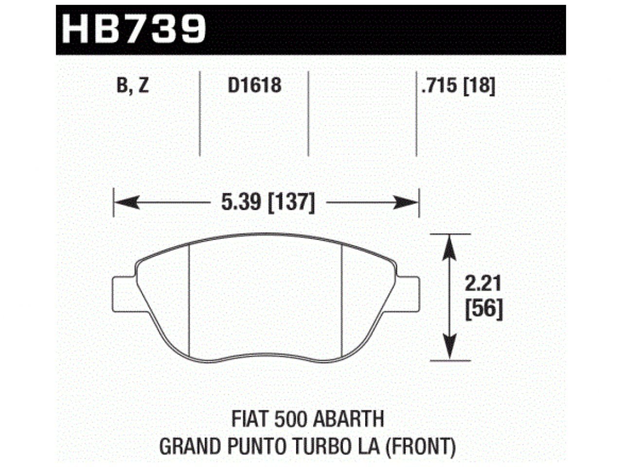 Performance Hawk HB736Z.629 Ceramic Street Brake Pads