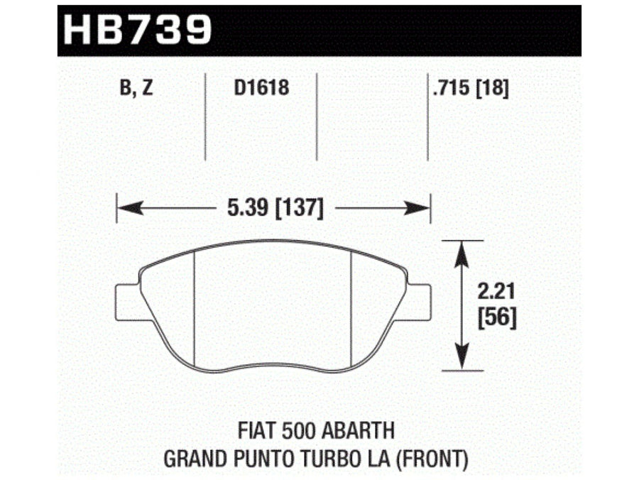 Performance Hawk HB736Z.629 Ceramic Street Brake Pads