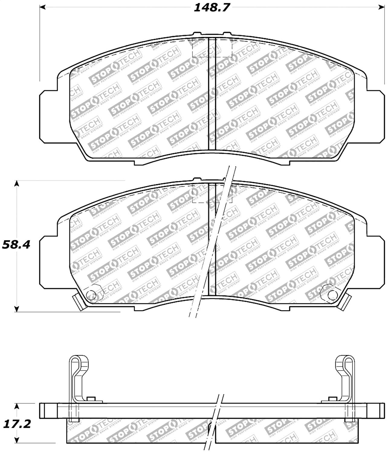 Brake Pads StopTech 305.07870 Street Select with Hardware