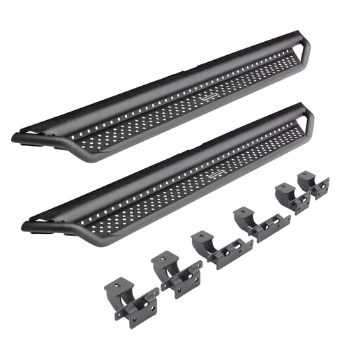 Dominator Xtreme Go Rhino D1 Sidestep & Brackets | Mild Steel, Textured Black | D14436T | Fits 2022-2024 Toyota Tundra Crew Max Pickup