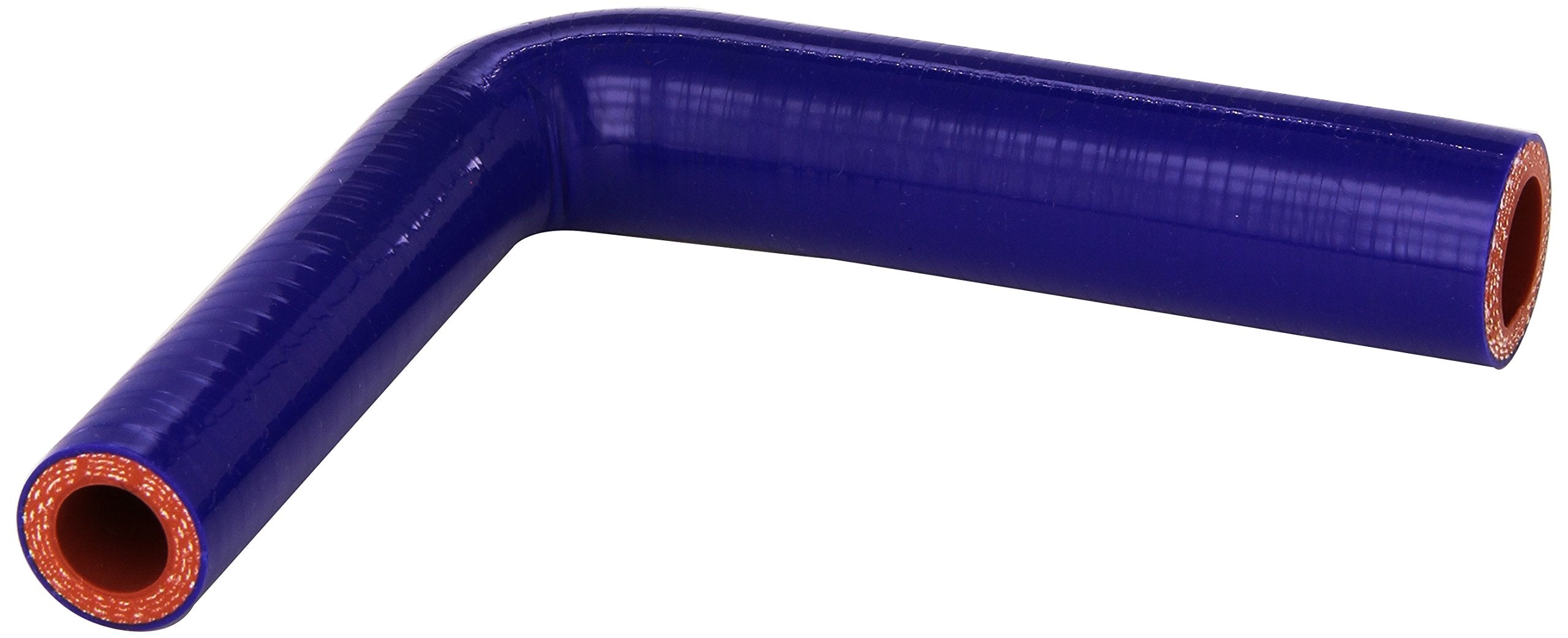 HPS Silicone High Temperature HTSER90-062-087-BLUE 4-ply Reinforced 90 degree Elbow Reducer Coupler Hose, 100 PSI Maximum Pressure, 4" Leg Length on each side, 5/8" > 7/8" ID, Blue