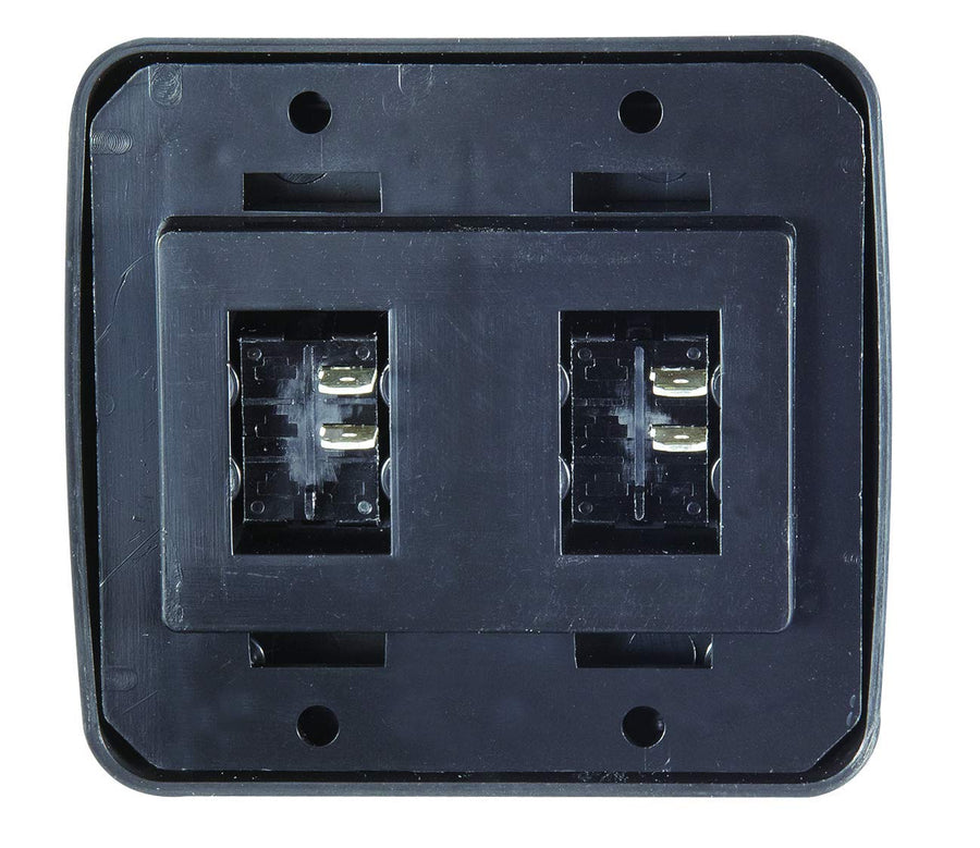 Contoured Wall Switch RV Designer S523, Includes Base and Bezel, On / Off, Double, Black, DC Electrical